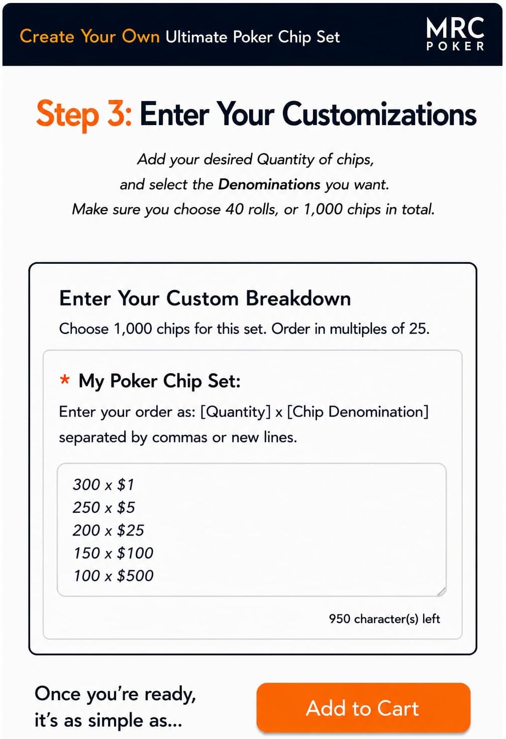 MRC 1000pcs Ultimate Laser Poker Chips Set with Acrylic Case Custom Build