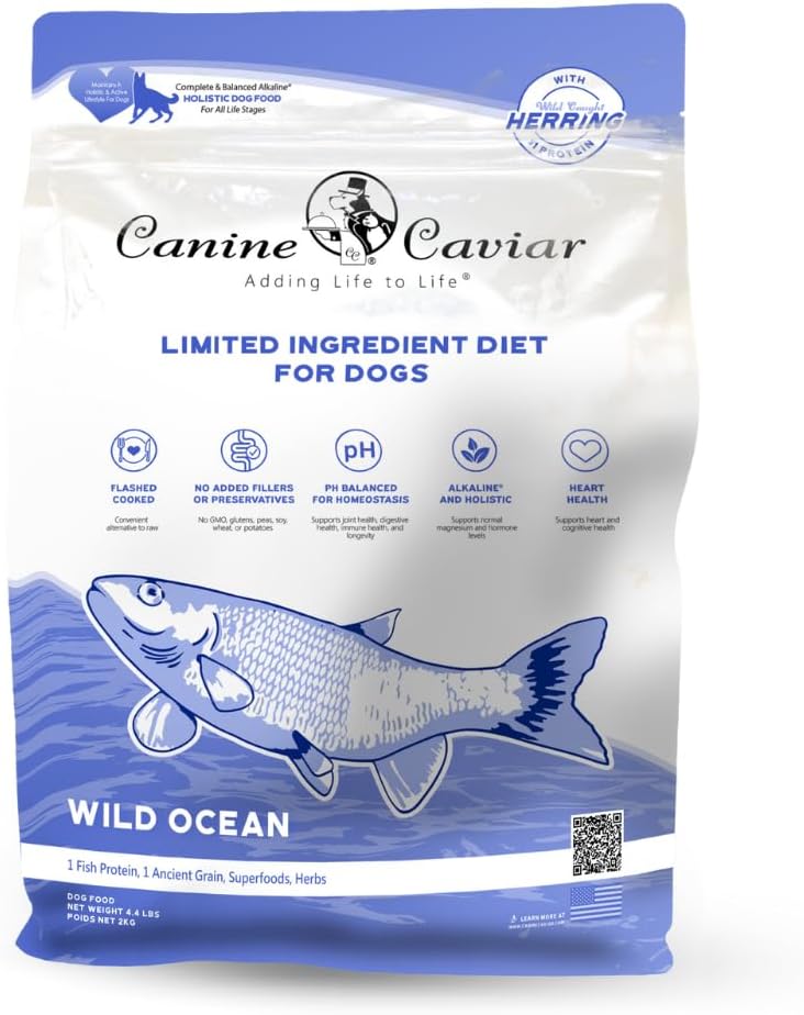 Canine Caviar - Open Range: Water Buffalo & Chickpea Alkaline Dry Dog Food, Limited Ingredients, Gluten-Free, Based on Science & Research, Veterinary Alternative Diet (22 Pound Bag)