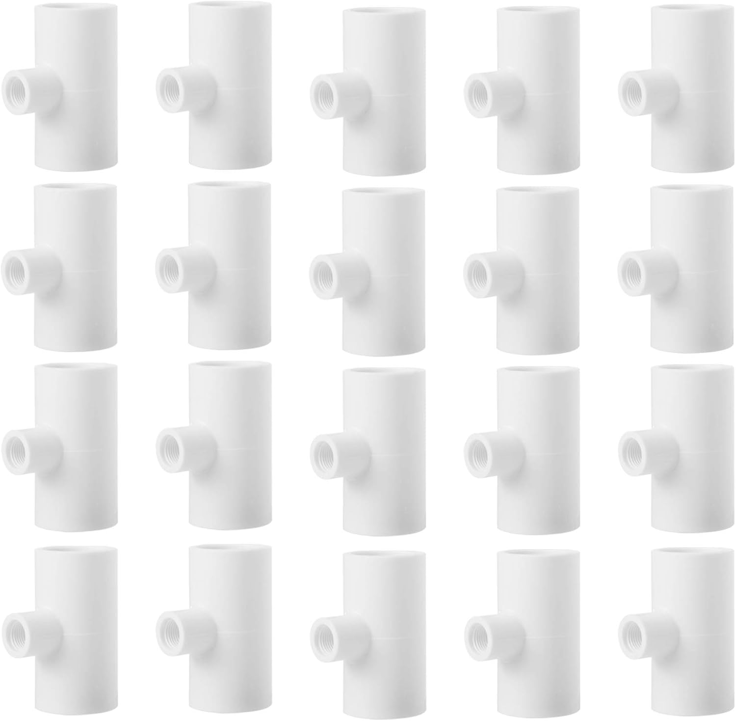 MEWTOGO 20 Pcs Chicken Waterer PVC Pipe Tee Fittings for Large Chicken Coop