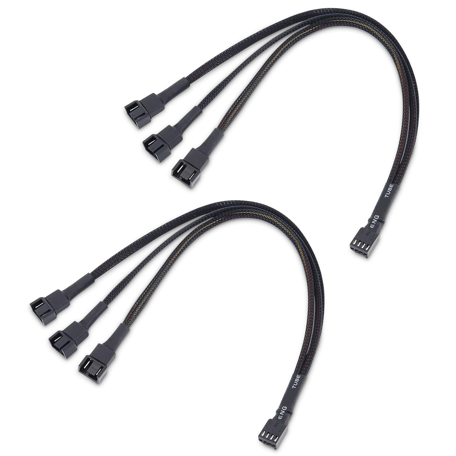 Cable Matters 2-Pack 3 Way 4-Pin PWM Fan Splitter Cable, 12 inches / 30 cm