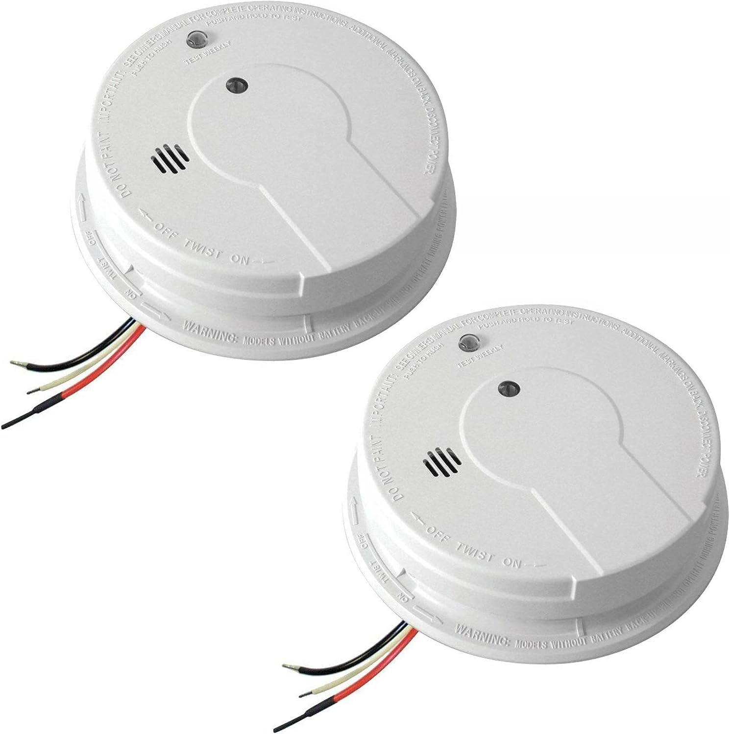 Kidde Smoke Detector, Hardwired Smoke Alarm with 9-Volt Battery Backup, Test-Reset Button, Interconnect Capability, 1 Count (Pack of 1), White