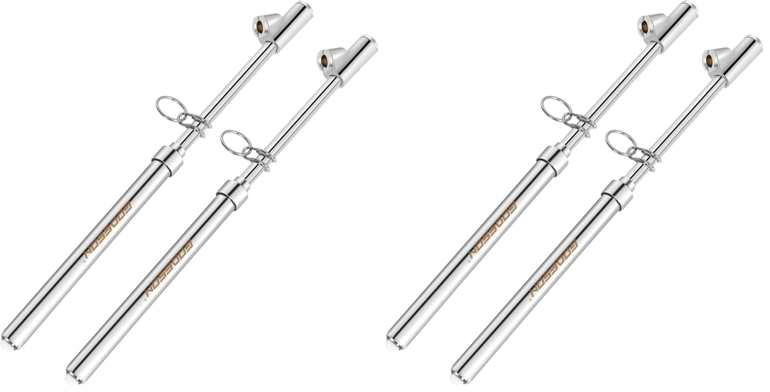 GODESON Dual Head Tire Pressure Gauge,Heavy Duty Tire Pressure Gauge Range 10-150PSI; 1-10Bar,Dual Head Truck Air Pressure Gauge (Pack of 2)