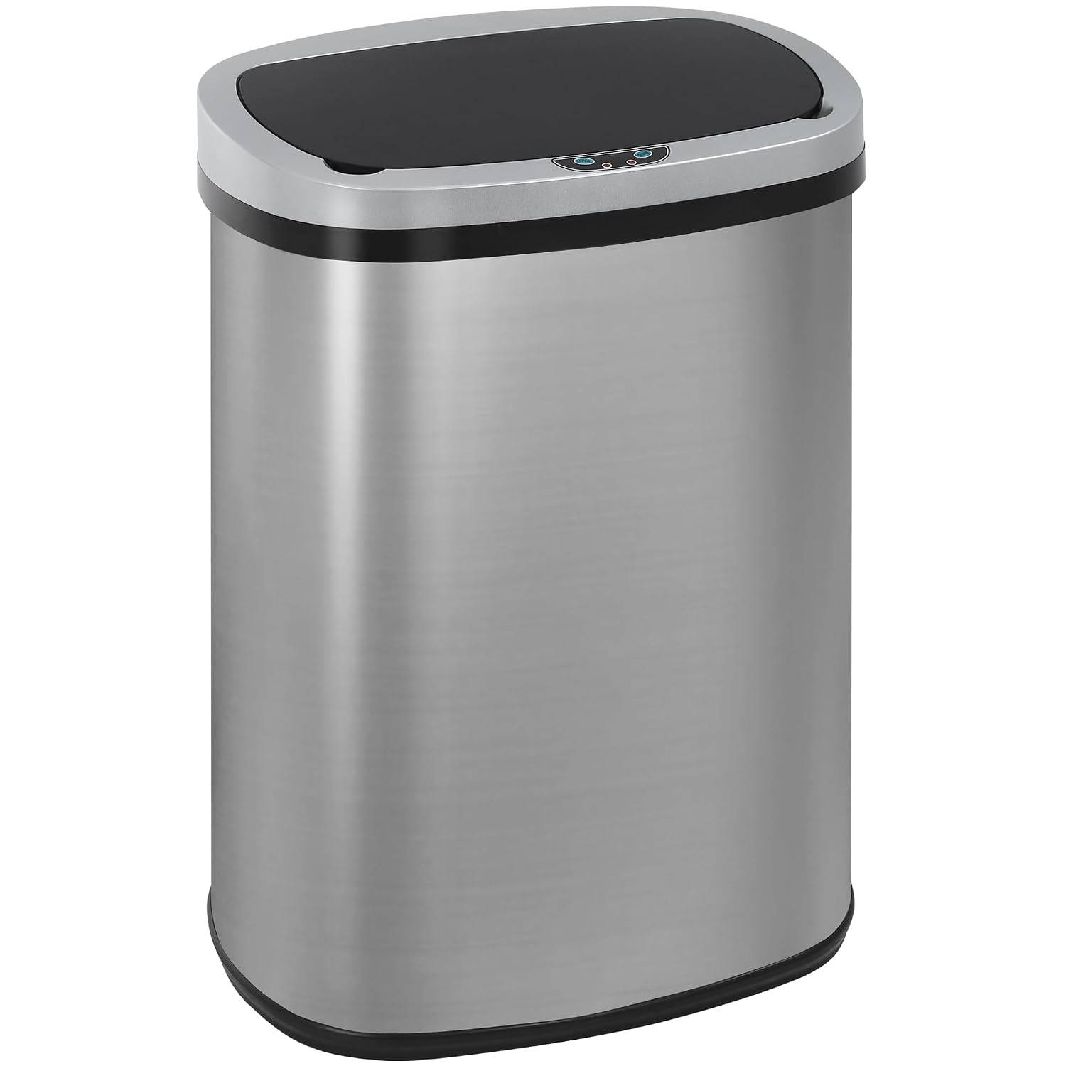 13 Gallon Touch-Free Automatic Stainless-Steel Trash Can Garbage Can Metal Trash Bin with Lid for Kitchen Living Room Office Bathroom, Electronic Motion Sensor Automatic Closure & Opening