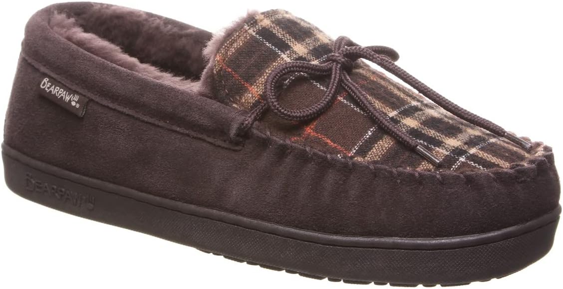 BEARPAW Moc II 2 - Men's Sheepskin Slipper - 1295M | Comfortable & Lightweight Men's Shoe, Medium Fit, Multiple Colors