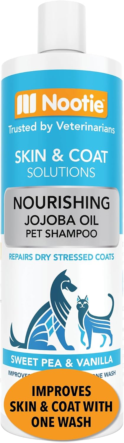 Nootie Cucumber Melon Pet Shampoo for Dogs & Cats, Gentle Oatmeal Formula | 16 oz, dog wash for sensitive skin, helps relieve dry itchy skin for dogs, natural ingredients, cleans & conditions
