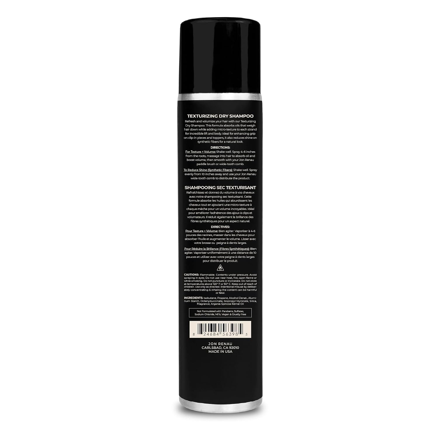 Jon Renau Texturizing Dry Shampoo for Wigs and Toppers, Oil Absorbing Spray for Synthetic Wigs
