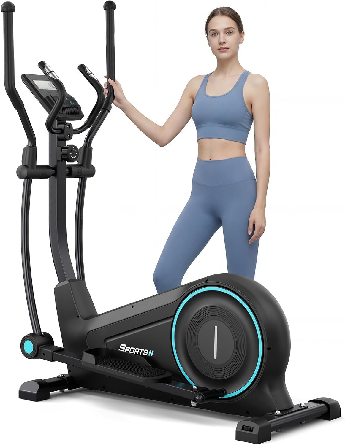 Dripex Elliptical Machine, Hyper-Quiet Magnetic Elliptical for Home | Ultra-Smooth Elliptical Exercise Machine, 15.3" Stride, 16-Level Resistance, 265 LB Capacity, 17.6 LBS Flywheel, Pulse Sensor