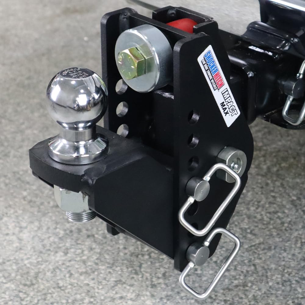 Shocker 20K Impact Max Cushion Drop Hitch - 0" to 7-1/2" Drop - Fits 2" Hitch Has 2-5/16"Ball - 20,000 lbs GTW