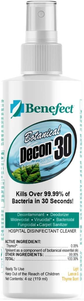 Benefect Botanical Decon 30 Disinfectant Cleaner - All Natural Formula for Effective Cleaning Power - Ideal for Restoration Jobs & Water Damage - 20476 - 1 Gallon
