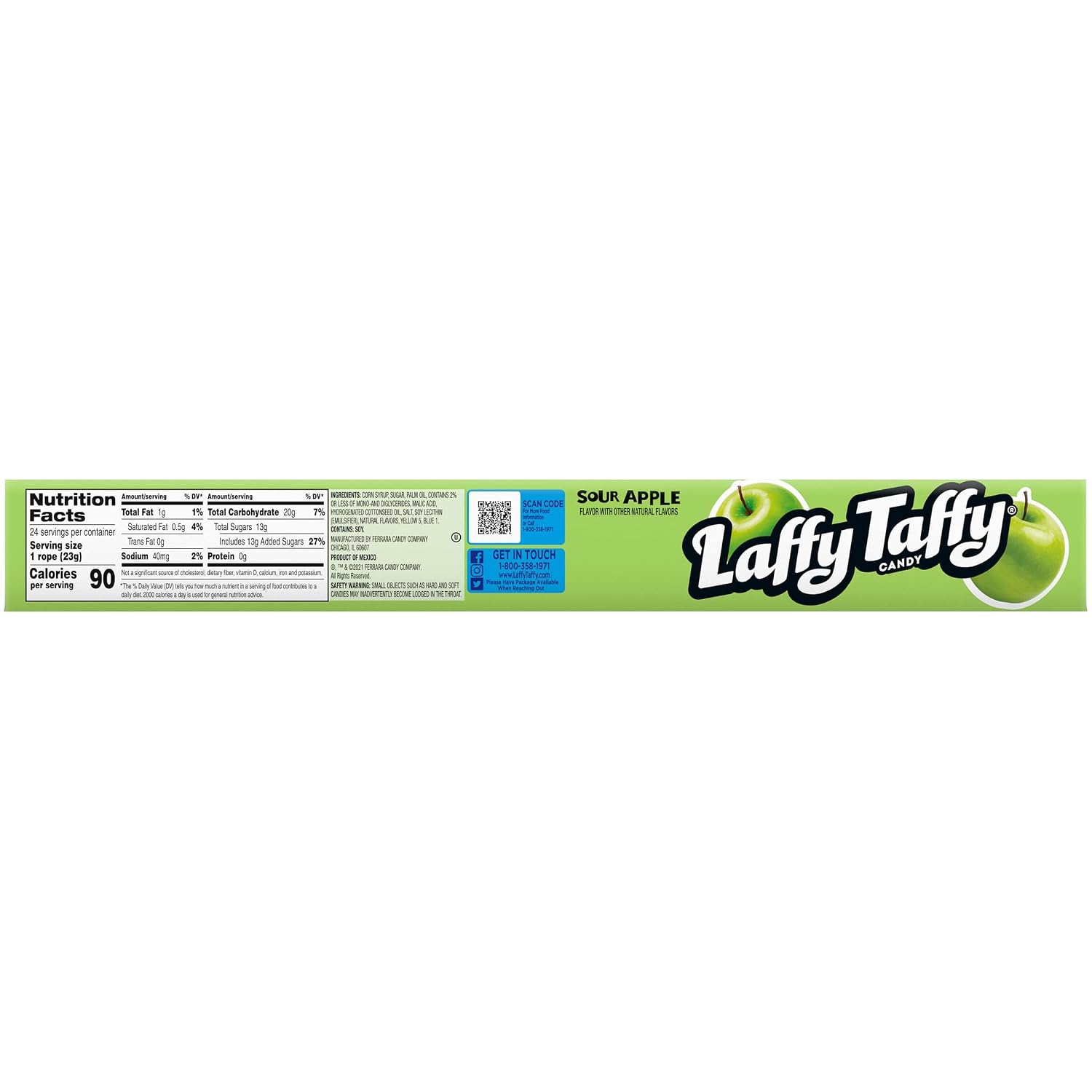 Laffy Taffy Rope Candy, Banana Flavor, 0.81 Ounce Ropes (Pack of 24)