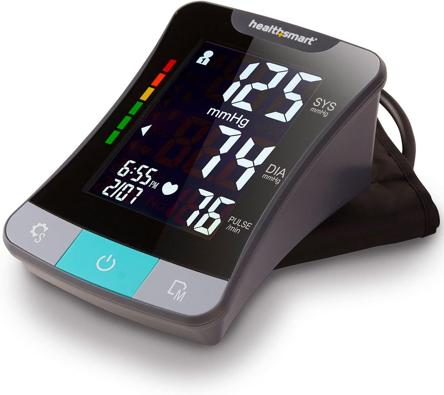 HealthSmart Digital Standard Wrist Blood Pressure Monitor with Automatic Adult Cuff That Displays Pulse Rate and Irregular Heartbeat Stores up to 60 Readings for 2 Users