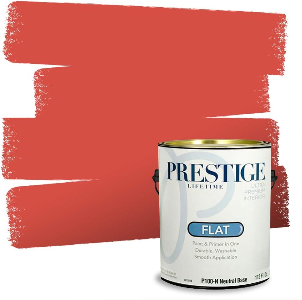 PRESTIGE Paints Exterior Paint and Primer In One, 1-Gallon, Satin, Comparable Match of Sherwin Williams* Real Red*