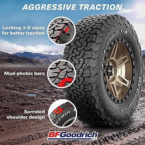 BFGoodrich All Terrain T/A KO2 Radial Car Tire for Light Trucks, SUVs, and Crossovers, 31x10.50R15/C 109S | Light Truck All Terrain All Weather Traction 109S Rated C (6 Ply) Radial Construction Raised White Letters Tire