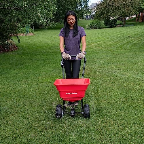EarthWay 2050P 80lb Broadcast Spreader, Lawn Aerator, Fertilizer Spreader, 80lb Capacity, Pre-Assembled