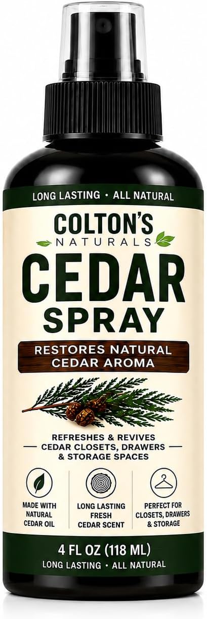 Colton's Naturals Cedar Spray – 4 ounce – With Lavender Extract – Non-Chemical Wood Protection – for Cedar Wood – Restores Scent 4oz