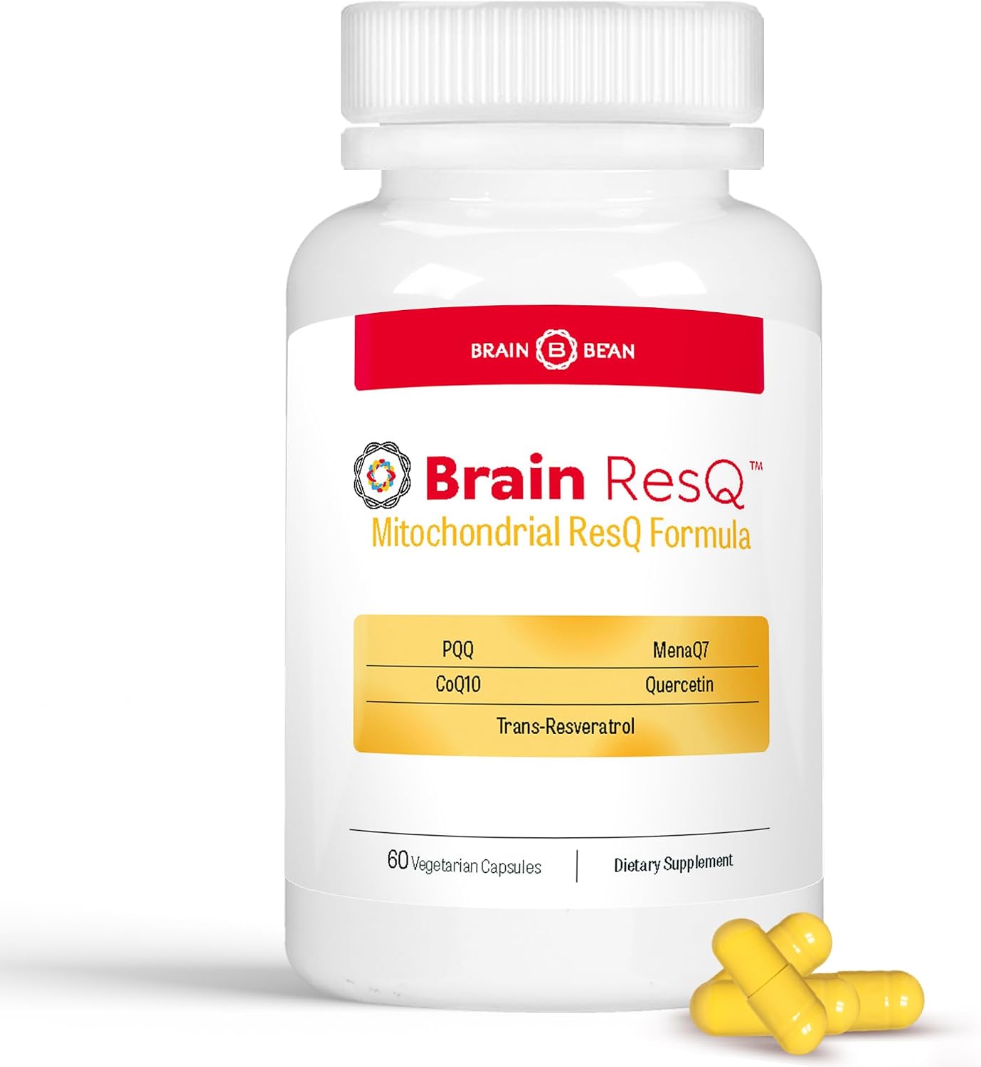 Brain ResQ Advanced Mitochondrial Formula with PQQ, CoQ10, Trans Resveratrol