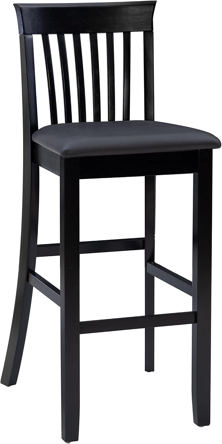Linon Torino Collection Craftsman Counter Stool, 17.25"W x 19.5"D x 37"H, Black