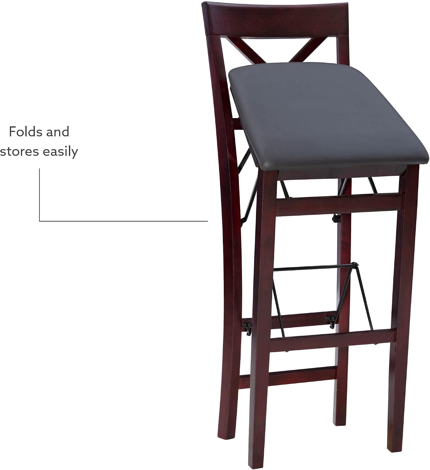 Linon Triena X Back Folding Counter Stool, Brown