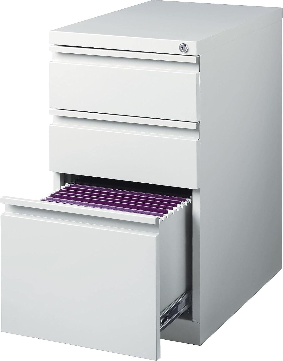 Staples 3-Drawer Vertical File Cabinet, Letter Size Documents, Lockable, 19.88" D x 15" W x 27.75" H, Black