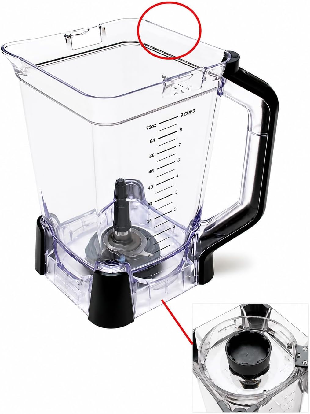 Replacement Parts for Ninja Blenders BL770 BL771 BL773 BL660 BL740 BL780 (Pitcher, 72 oz)