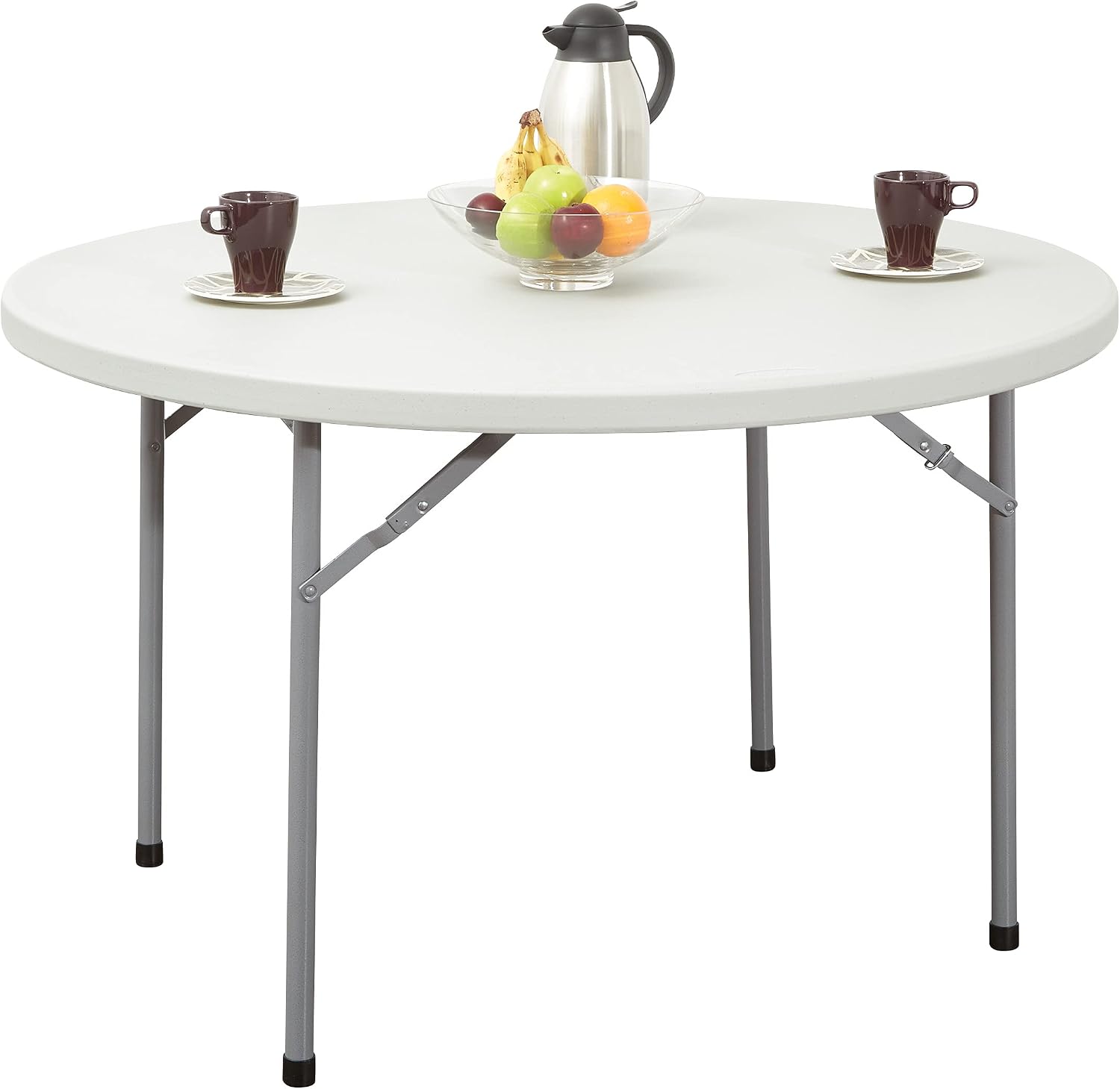 Office Star Resin Multipurpose Round Table, 4-Feet, Grey