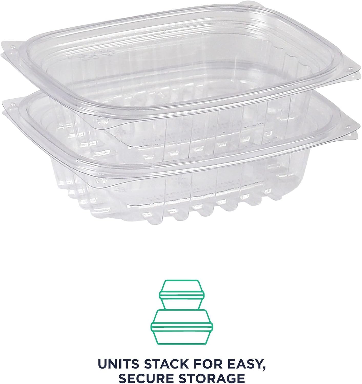 Eco-Products EPRC32 Renewable & Compostable Rectangular Deli Containers - 32oz., 50 Per Pack (Case of 4 Packs), clear