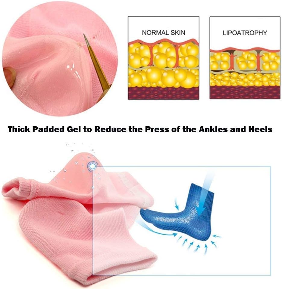 Codream Vented Moisturizing Socks Lotion Gel for Dry Cracked Heels 2 Pairs | Spa Gel Socks Humectant Moisturizer Heel Balm Foot Treatment Care Heel