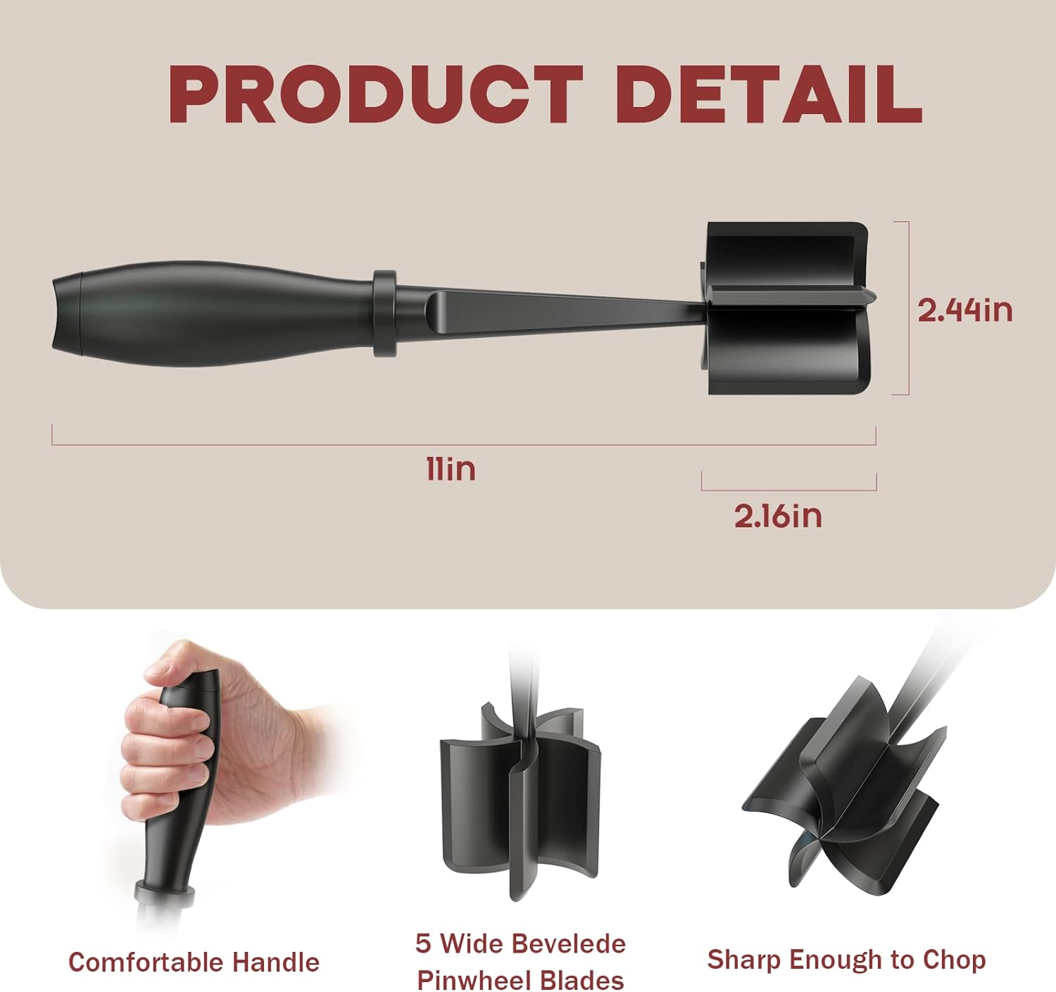 PGYARD Meat Chopper Hamburger Grinder, Kitchen Smasher for Ground Beef