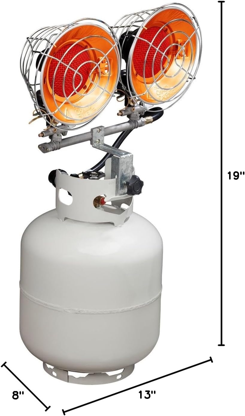 Avenger Infra-Red Tank Top Propane Heater - Dual Burner, 30,000 BTU - Model# FBDTP30