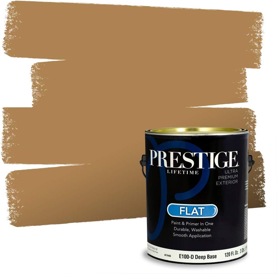 PRESTIGE Paints Exterior Paint and Primer In One, 1-Gallon, Satin, Comparable Match of Sherwin Williams* Relaxed Khaki*