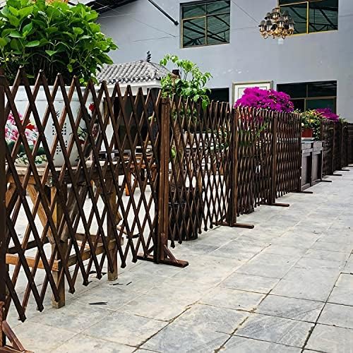 MYOYAY 2PCS Expandable Garden Fence Instant Wooden Pet Gate