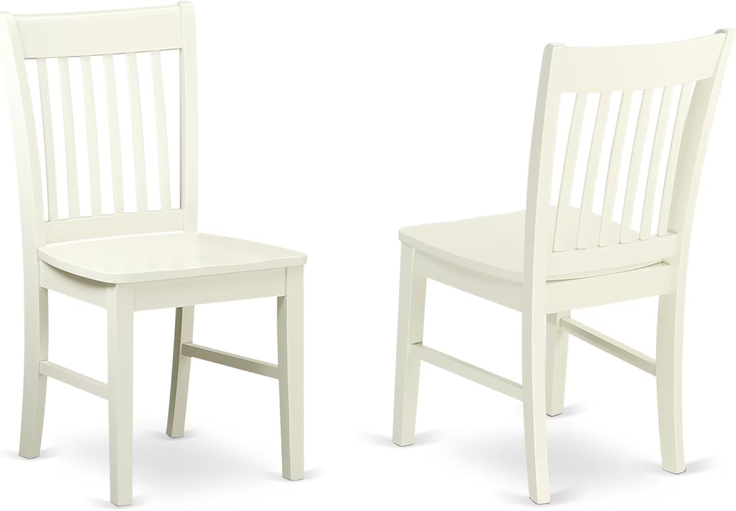 East West Furniture NFC-MAH-W Norfolk Dining Room Chairs - Slat Back Solid Wood Seat Chairs, Set of 2, Mahogany