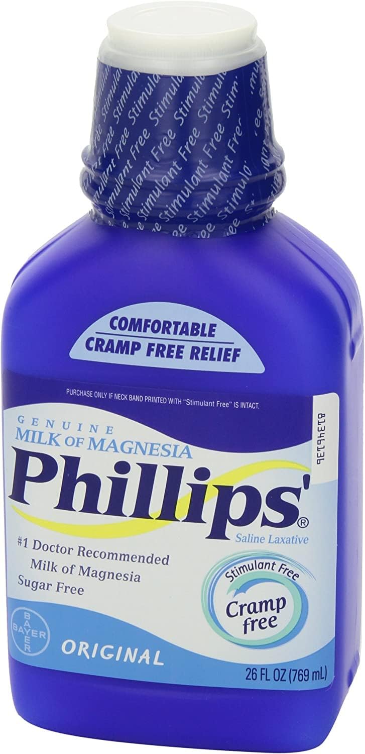 Phillips' Milk of Magnesia, Laxative, Original, 4 Ounce (Pack of 6) - Packaging May Vary