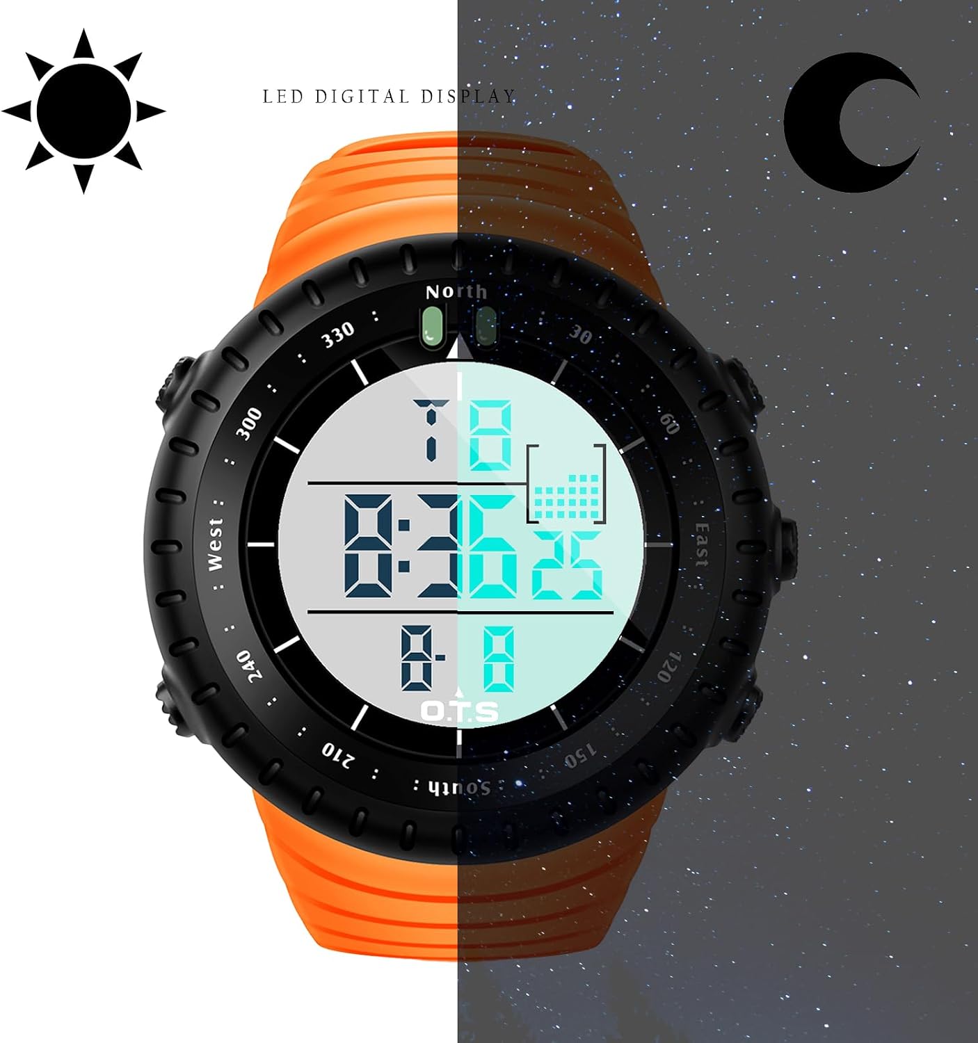 PALADA Men's Digital Sports Watch Waterproof Tactical Watch with LED Backlight Watches for Men
