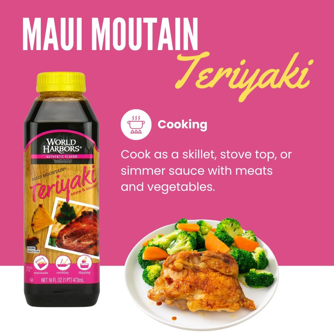 World Harbors Jamaican Jerk Sauce Sweet & Spicy Marinade for Jamaican Jerky Seasoning Chicken, Sirloin, Shrimp Jerk Seasoning Jamaican Style - Flavors for Dipping, Glazing 16 oz (Pack of 2)