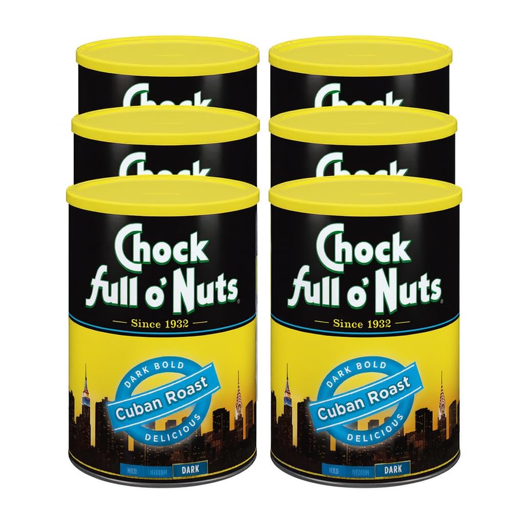 Chock Full o' Nuts French Roast Ground Coffee – Premium Beans in Recyclable Steel Can – Rich Flavor & Aroma, Dark Roast – Perfect for Drip, Pour-Over, Percolator – 26 Oz Can