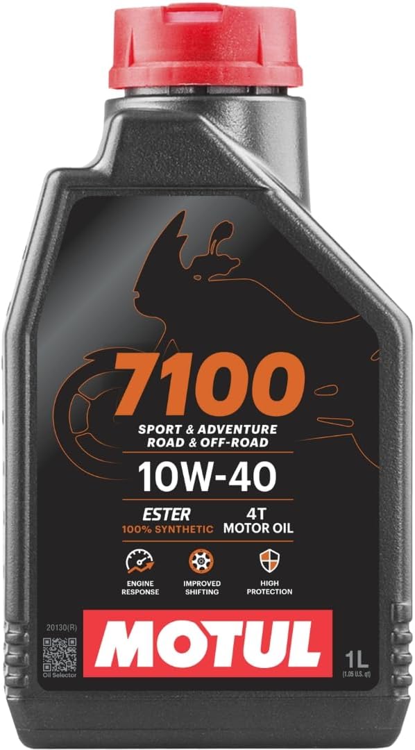 Motul 7100 4T 10W-30 Full Synthetic Motorcycle Oil - Ester Core Technology - API SP JASO MA2 Wet Clutch and DCT Safe - Engine Protection for Honda, Hero, TVS - 4 L