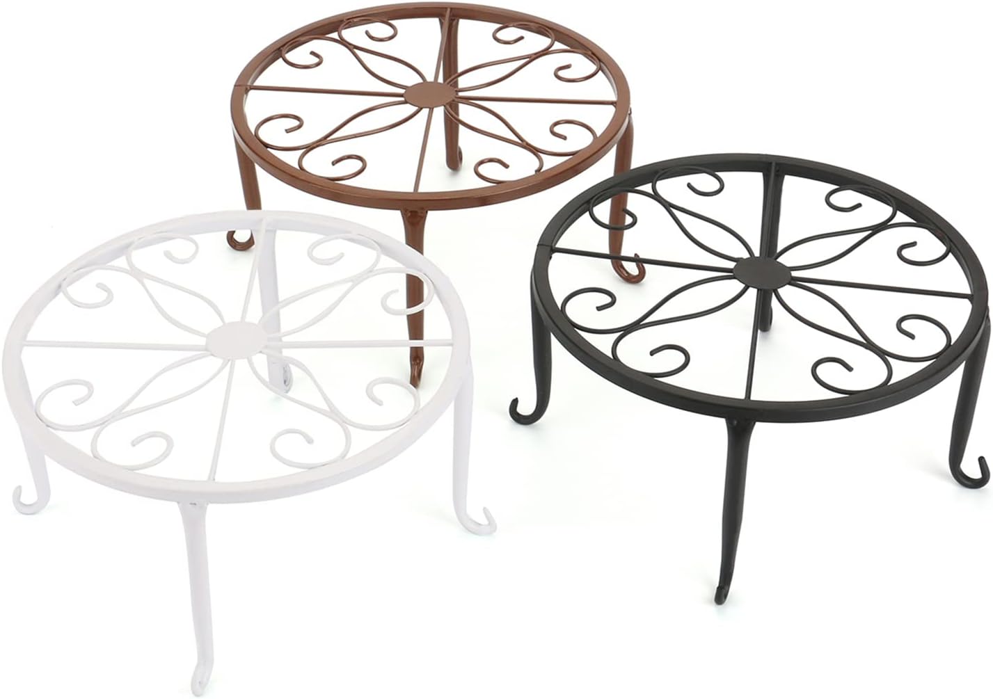 Tosnail 4 Pack Metal Plant Stand, Planter Support Rack, Plant Pot Stands, Planter Holder Heavy Duty, Rust Proof Iron Potted Plant Flower Pot Stand for Indoor Outdoor Garden Patio, Black, 9 Inch