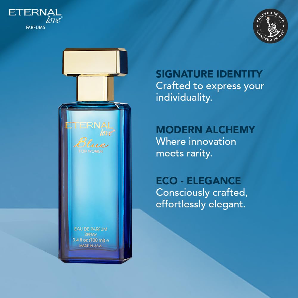 Eternal Love for Women - Long Lasting Eau de Parfum Spray - Premium Floral Fragrance with Peach & Sandalwood - Soft Feminine Scent - 3.4oz