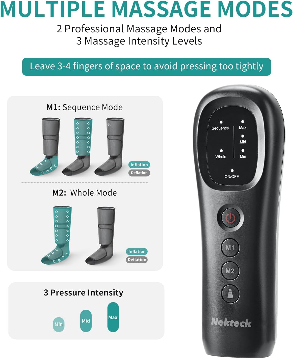 Nekteck Leg Compression Massager for Circulation and Relaxation