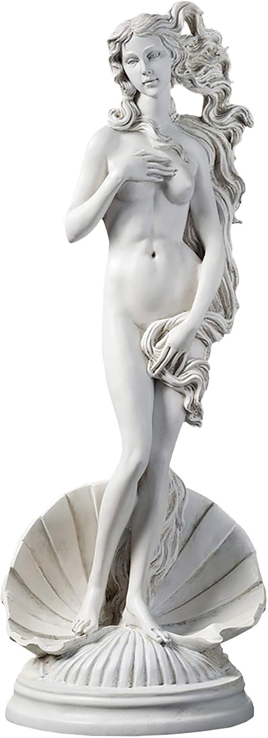 Design Toscano Birth of Venus, Roman Patroness of Love Indoor/Outdoor Garden Statue, 25 inches tall, Cast Stone Resin, Antique Stone Finish