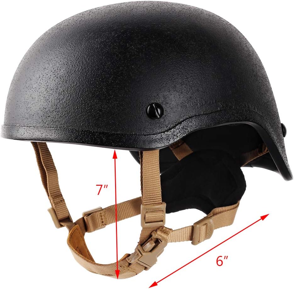 Helmet Chin Strap 4 Points for Tactical Fast/MICH/IBH Kevlar Bump Helmets Helmet Scrim, X-Nape Suspension System with Bolts and Screws Tan