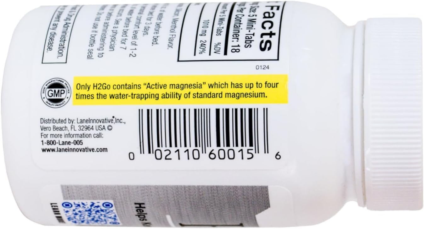 Lane Labs - H2Go, Helps Relieve Constipation and Irregularity, Gentle and Effective, Natural Mineral Supplement, Supports Colon and Digestive Health