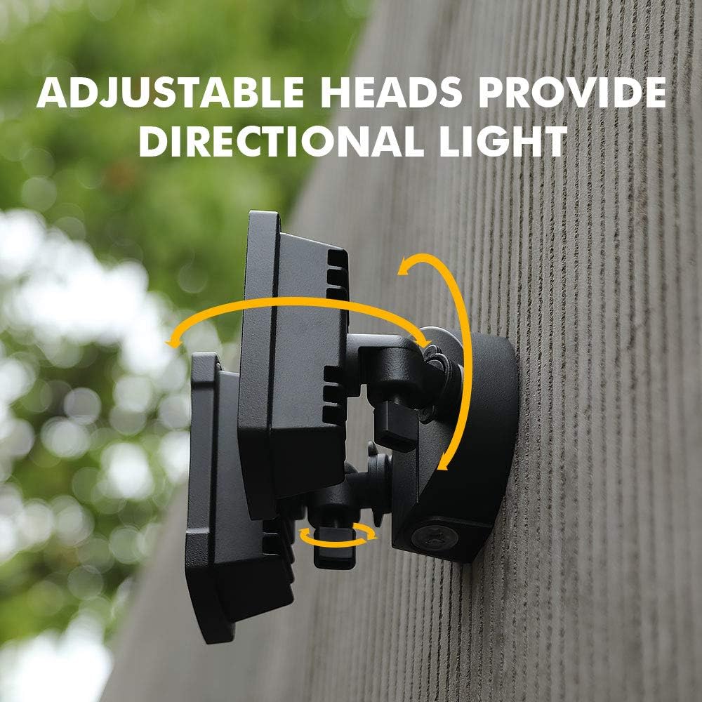 LUTEC 2 Packs 14W LED Flood Light Outdoor, 1300LM 5000K Single-Head Floodlight