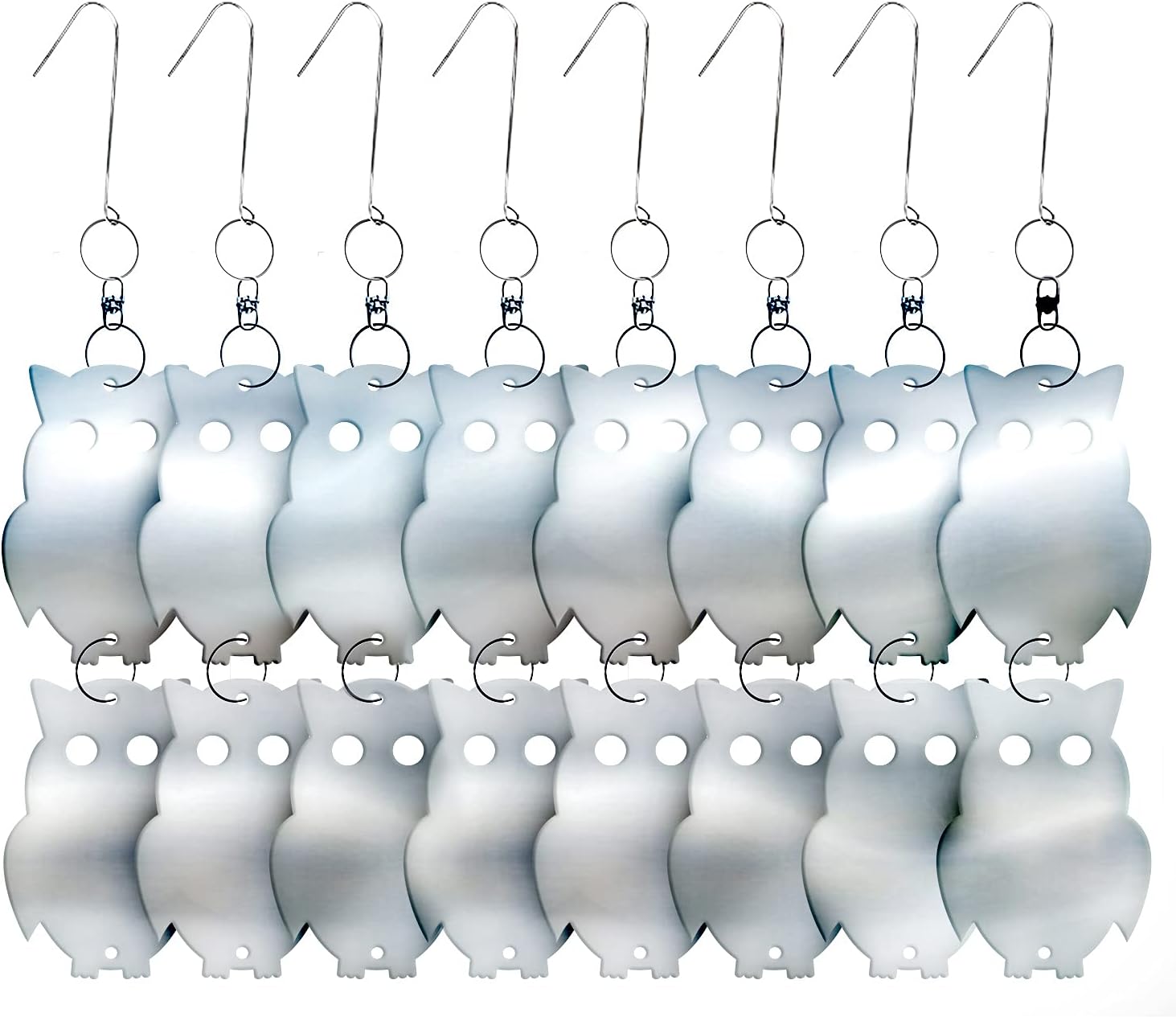 De-Bird Acrylic Reflective Owl Decoys - Sunlight-Activated Owl Reflectors to Scare Birds Away - Crow Deterrent for Patio & Garden - Outdoor Hanging