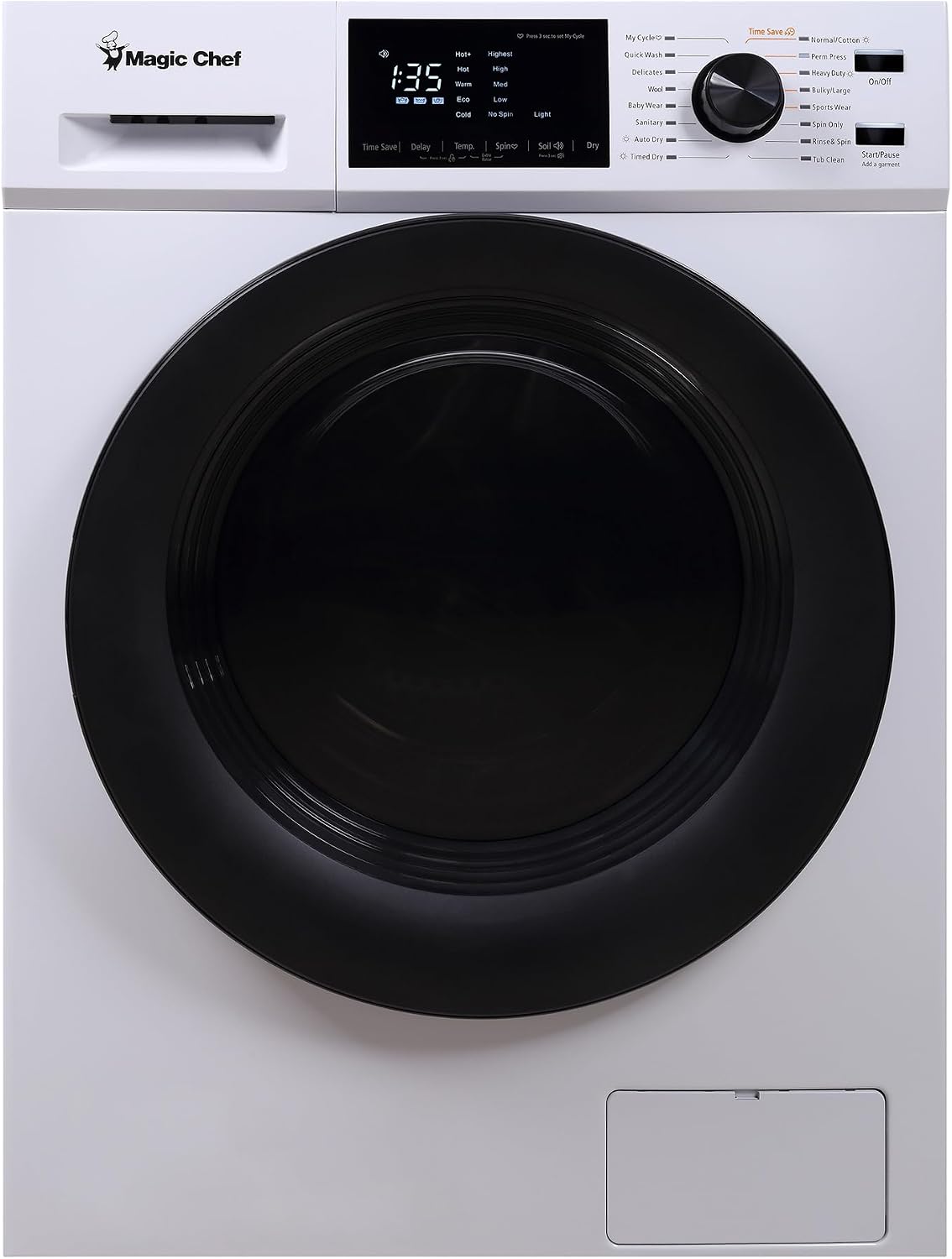 23.4 in. 2.7 cu. ft. White All in One Ventless and Washer Dryer Combo