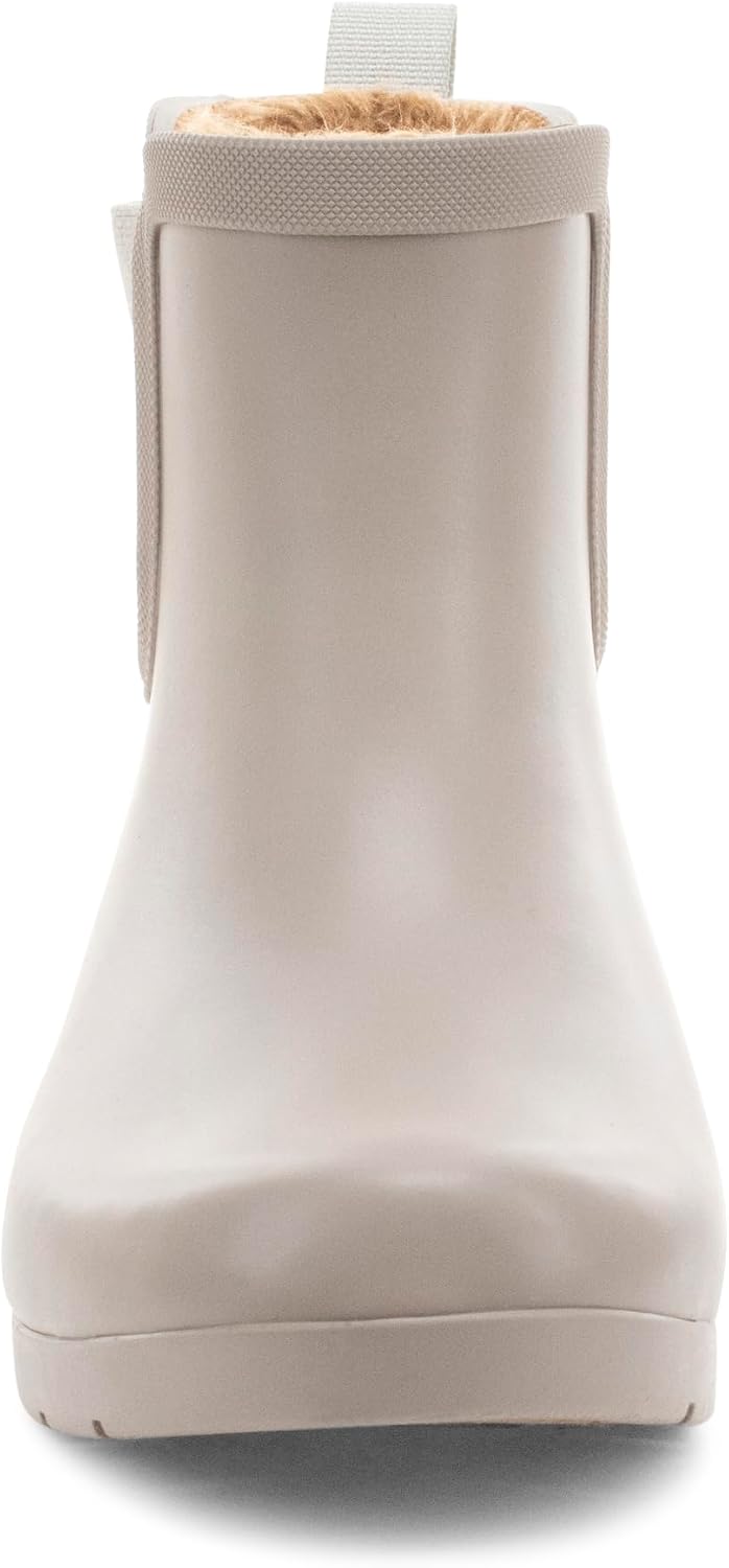 Chooka Women's Delridge Waterproof Faux Fur Chelsea Rain Boot Slip On
