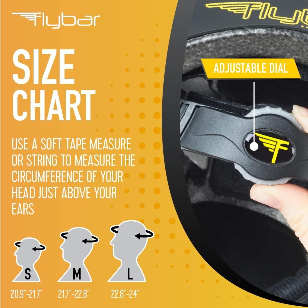 Flybar Bike Helmet- Multi Sport Dual Certified Adjustable Dial, Lightweight Skateboard Helmet, Roller Skating, Pogo, Electric Scooter, Snowboard, Boys and Girls Kids- Adults Helmets