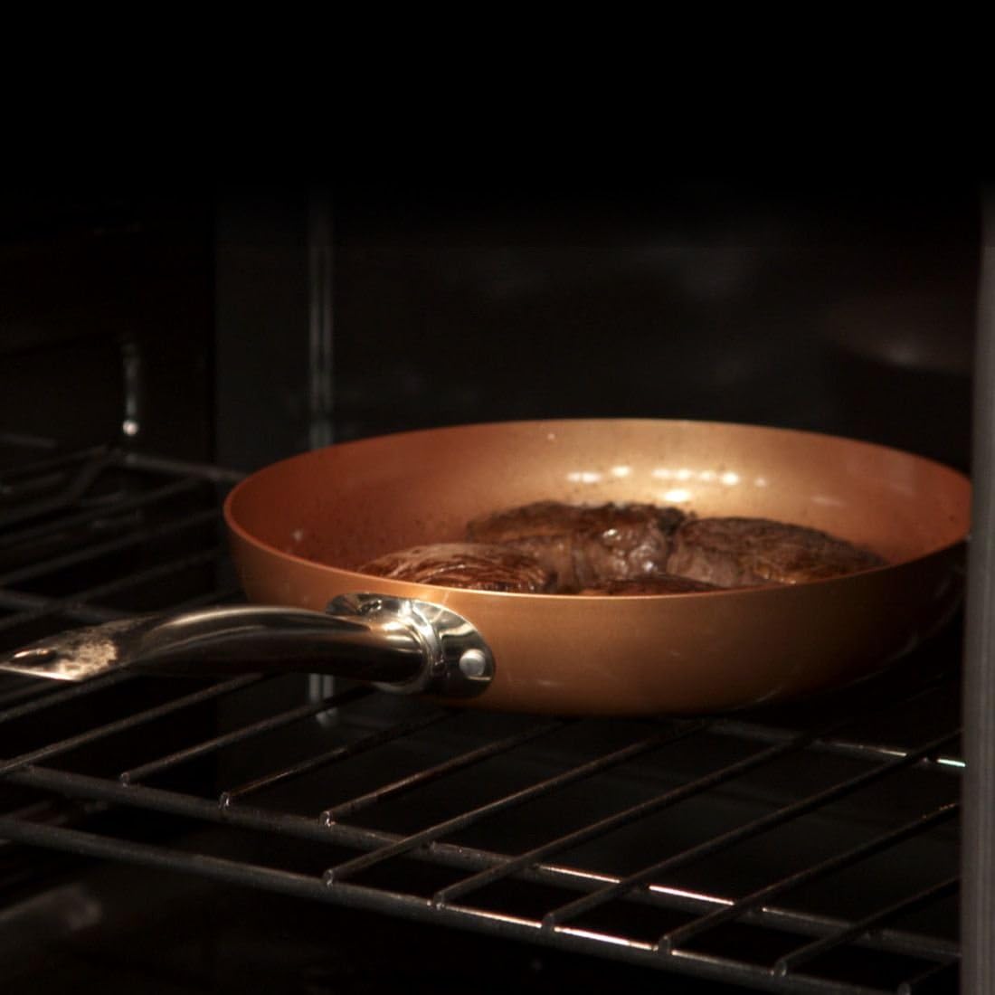 Copper Chef 10 Inch Round Frying Pan With Lid - Skillet with Ceramic Non Stick Coating. Perfect Cookware For Saute And Grill