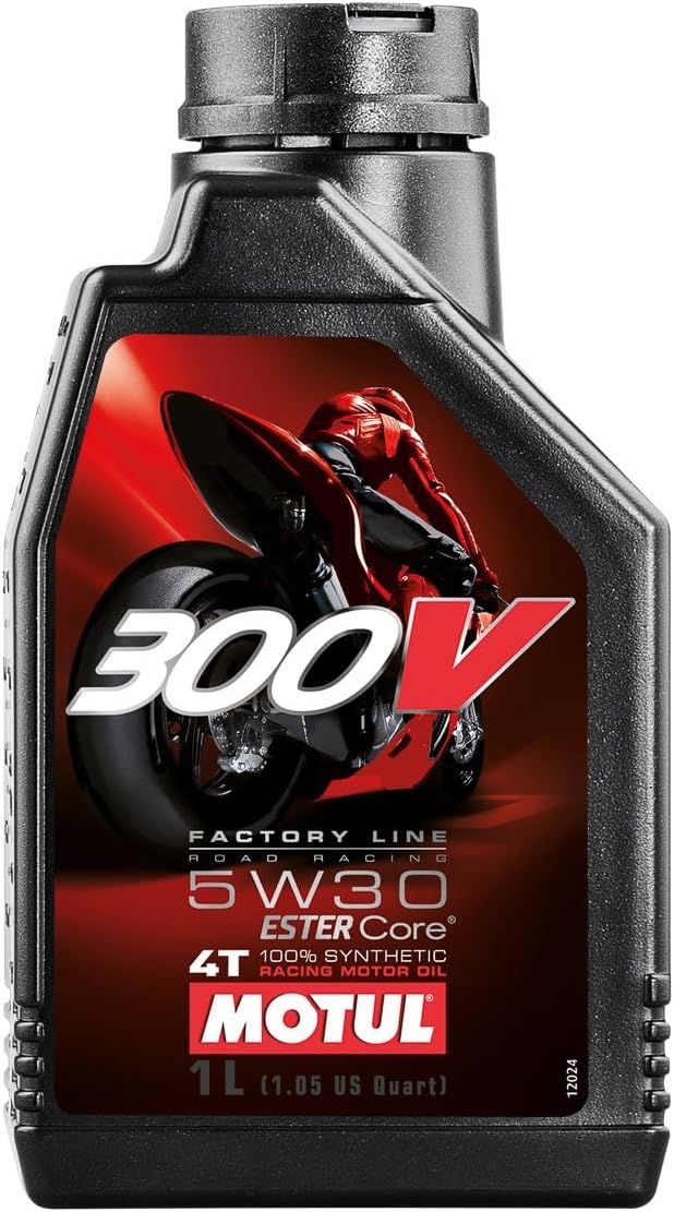 Motul 300V Factory Line Road Racing 10W40 4T Synthetic Racing Motor Oil with ESTER Core® Technology for Maximum Power and Protection 4L (10W40, 4L)